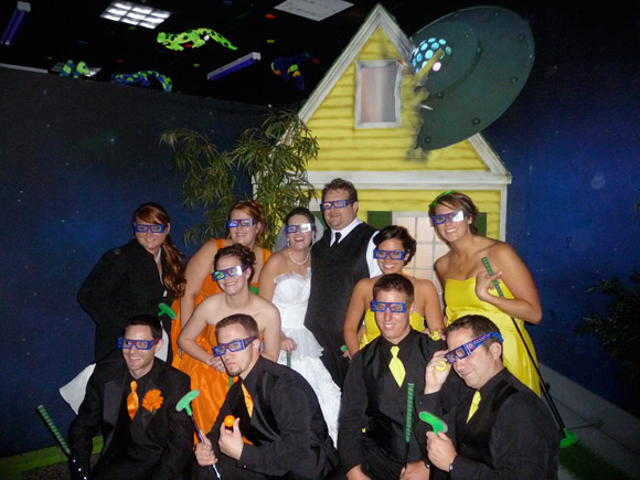 picture of Bridal Party at Alien Vacation Mini Golf